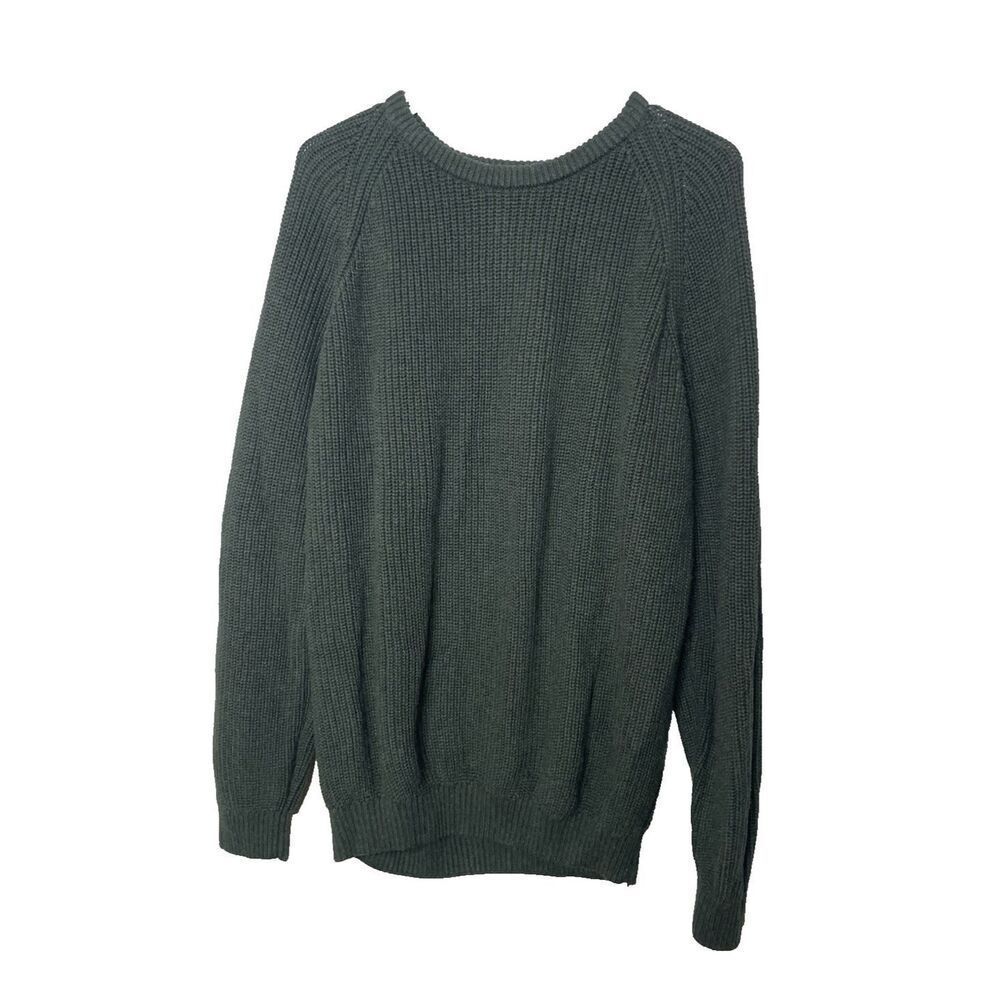 Bullock & Jones Pullover Crewneck Sweater Size L Pima Cotton Dark olive Green